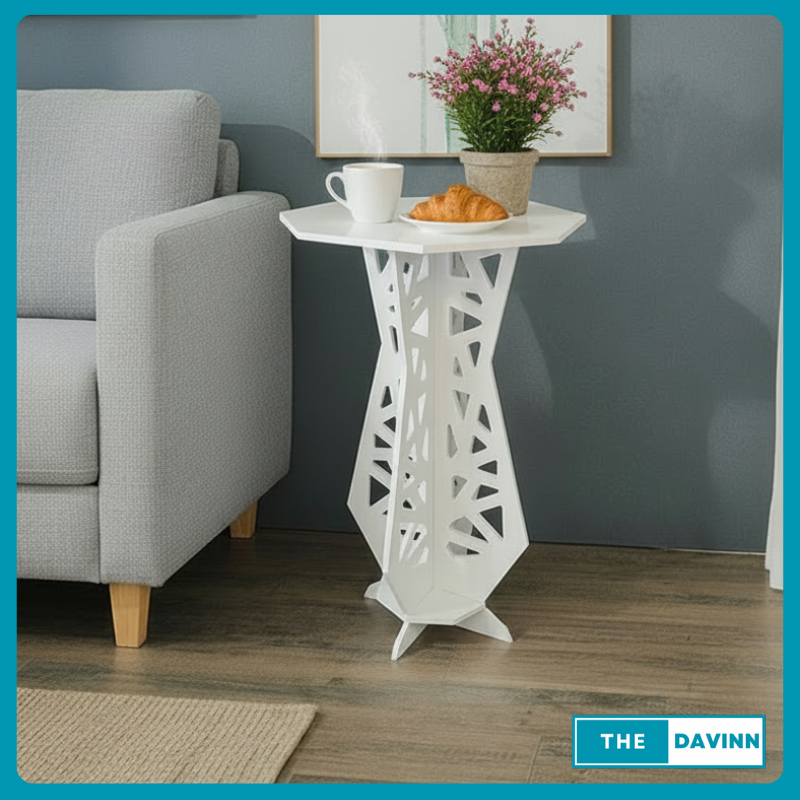 Meja Pojok Estetik Vas Bunga Bahan WPC Meja Sudut Pot Bunga Ruang Tamu Minimalis