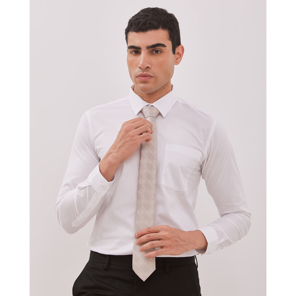 VALINO Dasi Formal Motif Print Cream Pria - V-EAAS22-P5