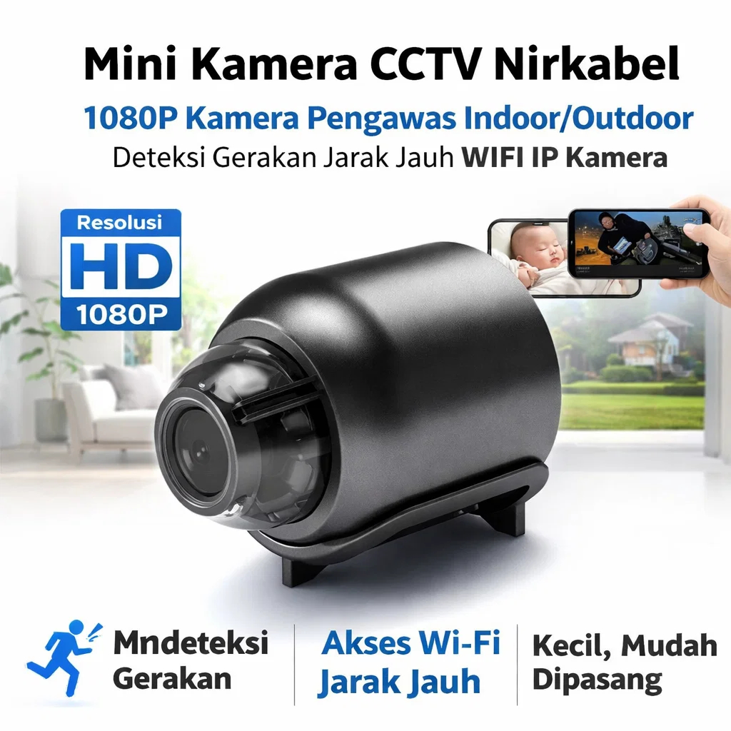 Pengiriman Cepat 24 Jam - Kamera Pengintai Mini WIFI Hidden Spy camera HD CCTV/Kamera HD Mini WIFI P