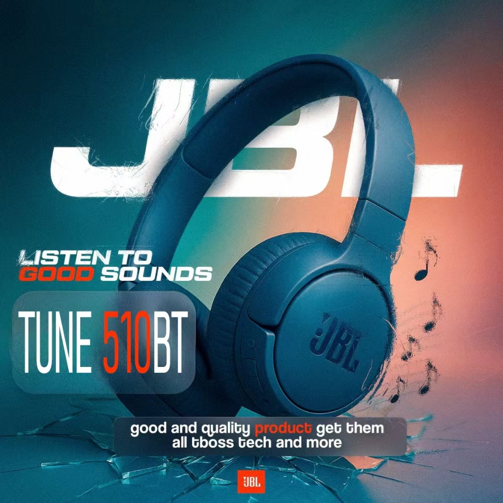 [Flash Sale] 100% Ori JBL Tune 510BT Wireless On-Ear Ear Headphones with Purebass Sound Extra Bass M