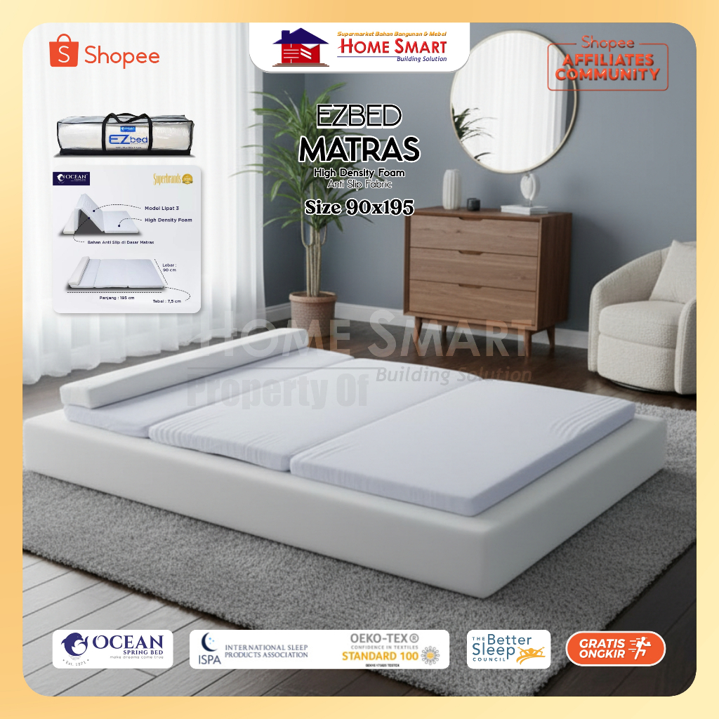 Kasur Lipat 3 EZ Bed Ocean Folding Bed Matras Tilam Tas Praktis