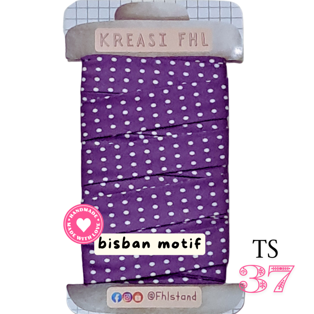 KreasiFHL Bias Tape Bisban meteran kain katun jepang Tokai Senko garis kotak 4cm