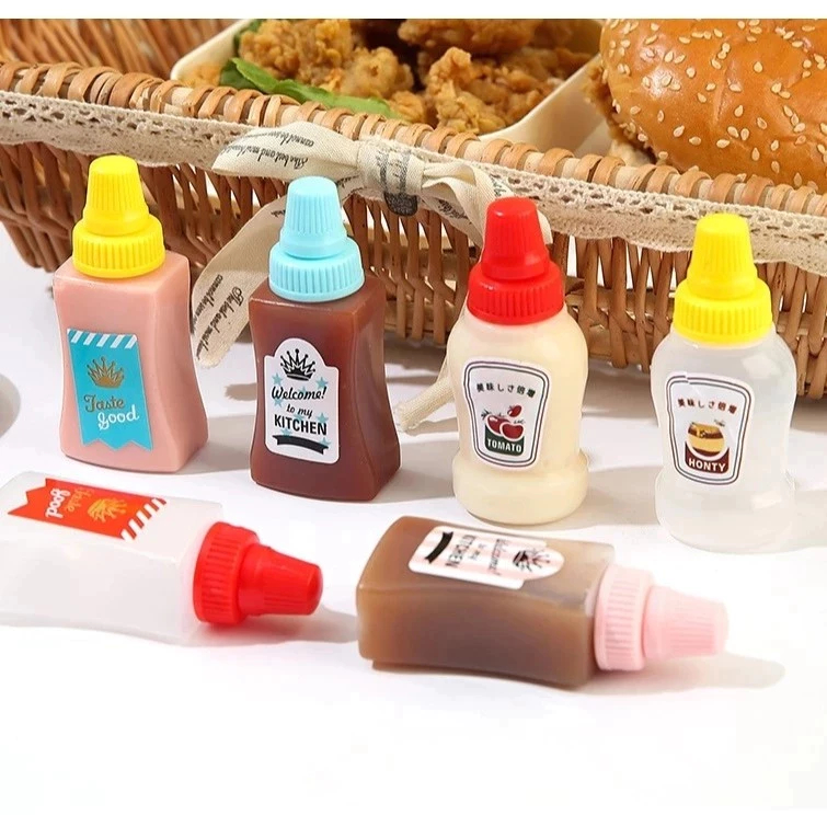 KODE A. Botol Saus Bento Model Klik Mini Bekal Anak Botol Sambal Kecap Selai Bekal Cup Salad Dressin