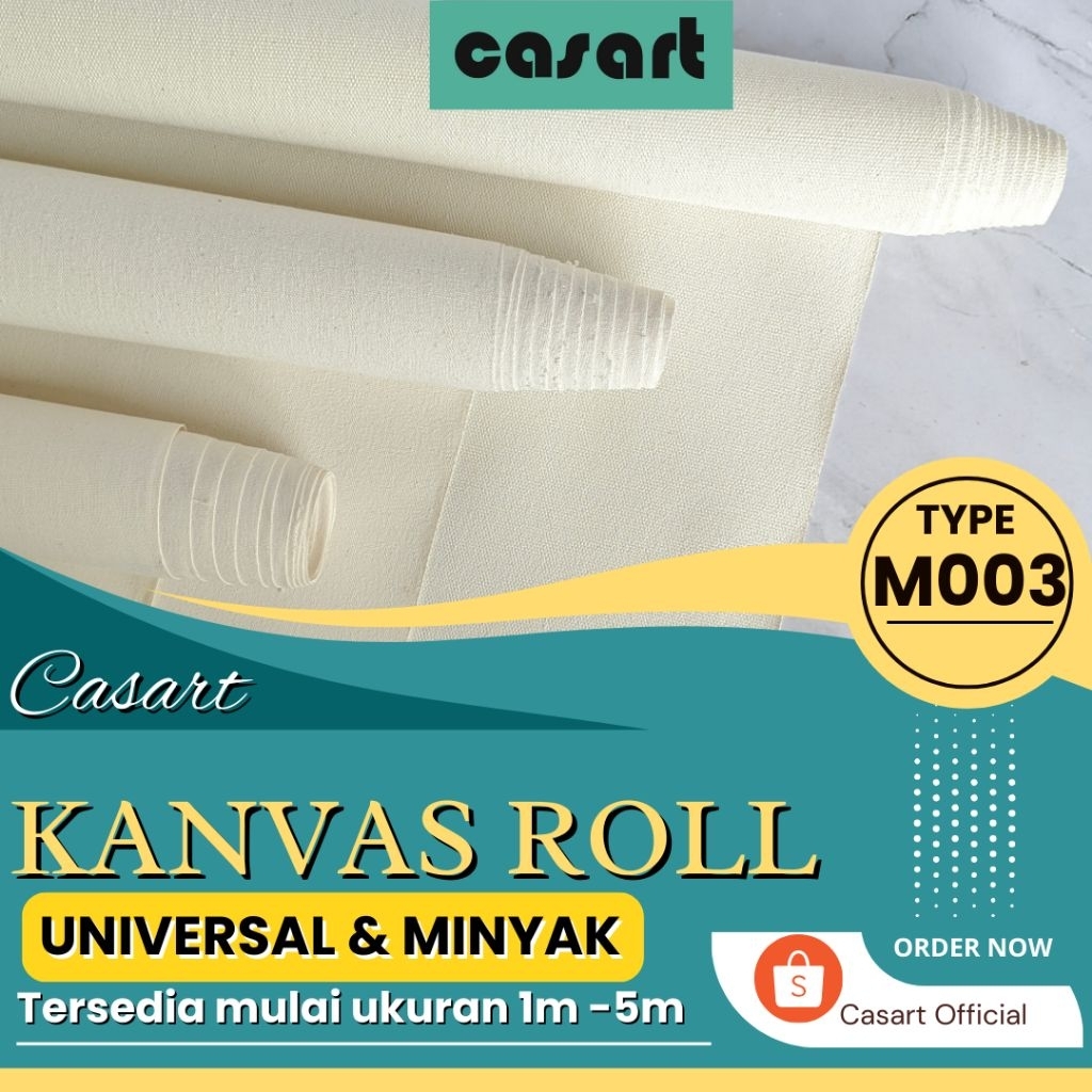 Kain Kanvas Lukis Roll - Kanvas Roll - CASART Siap Pakai M003