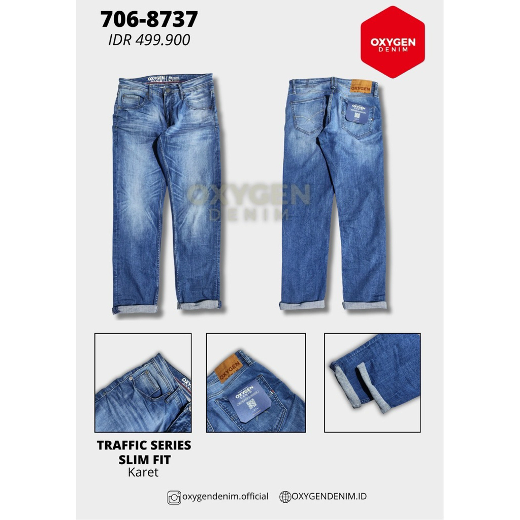 706-8737 | Celana OXYGEN Denim Jeans Original | Jeans | Slim Fit | Celana Pria