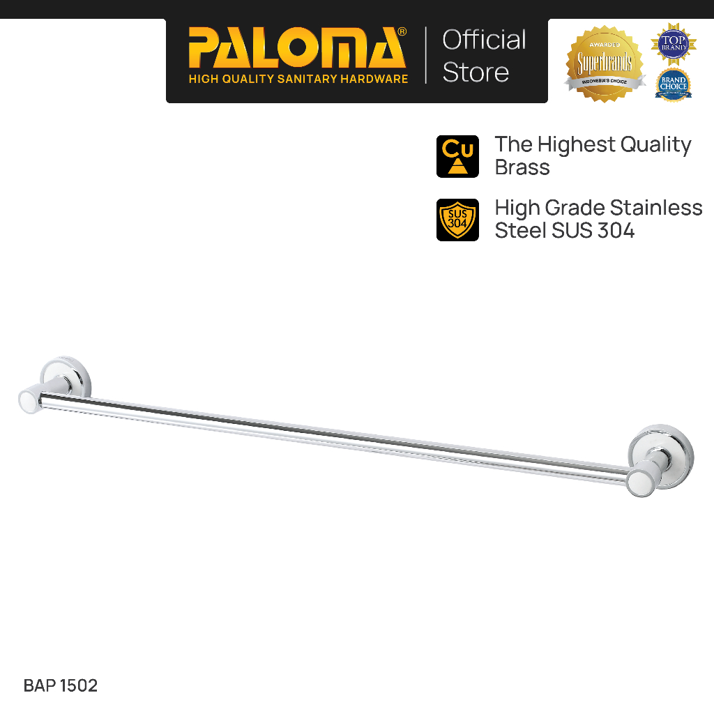 PALOMA BAP 1502 Rak Handuk Baju Gantungan Hanger Wall Dinding Kamar Mandi Brass Kuningan Stainless S