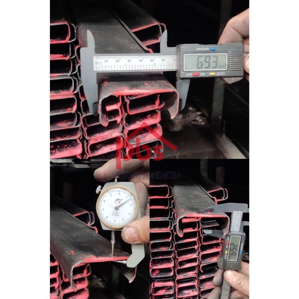 BESI CNP 75 x 45 x 6 meter TEBAL 1.5mm 2 mm / KANAL C HITAM 75 X 45 / C CHANNEL