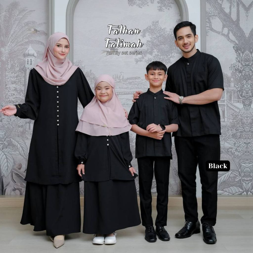 RISKIRICH Fathan Fatimah Black Sarimbit Keluarga New