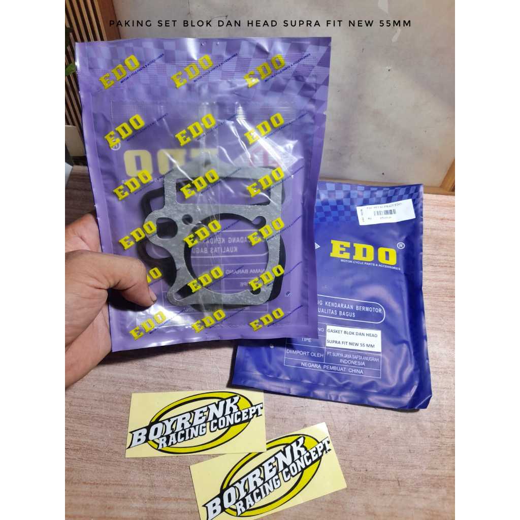 1SET Paking Perpak Blok Kop SUPRA FIT NEW LEGENDA 55mm Edo - BOYRENK MADURA