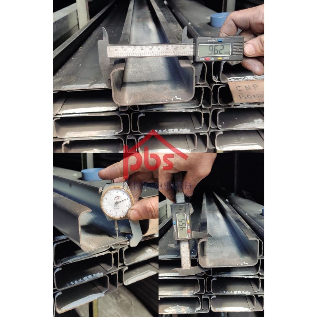 BESI CNP 100 x 50 x 6 meter TEBAL 1,5mm 2 mm 2.3mm 3.2mm / KANAL C HITAM / C CHANNEL