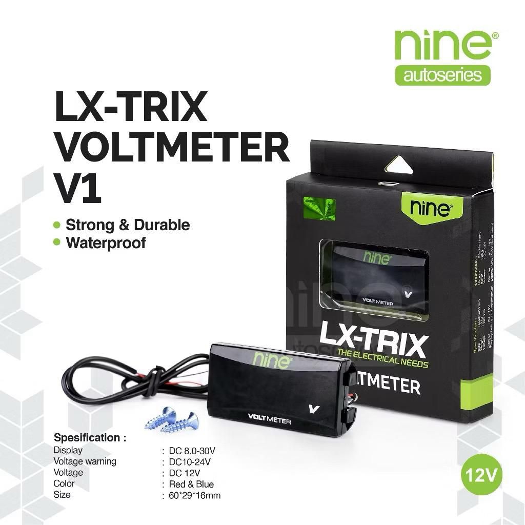mall inline badgeLX-TRIX Voltmeter Ampere Aki Motor Digital 12V Waterproof Accu Meter Universal V1