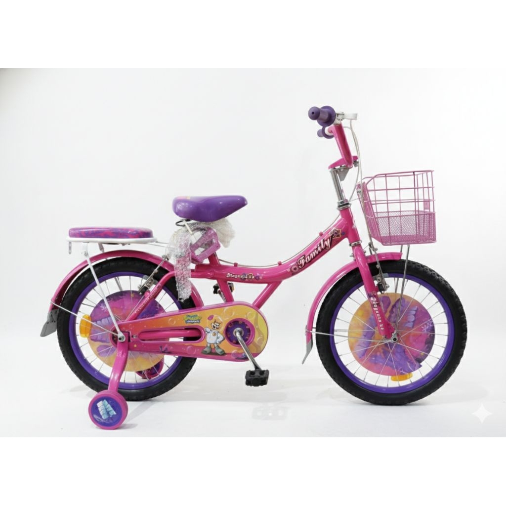 Sepeda Anak Family Mini 18 inch Flubber Magenta Lilies