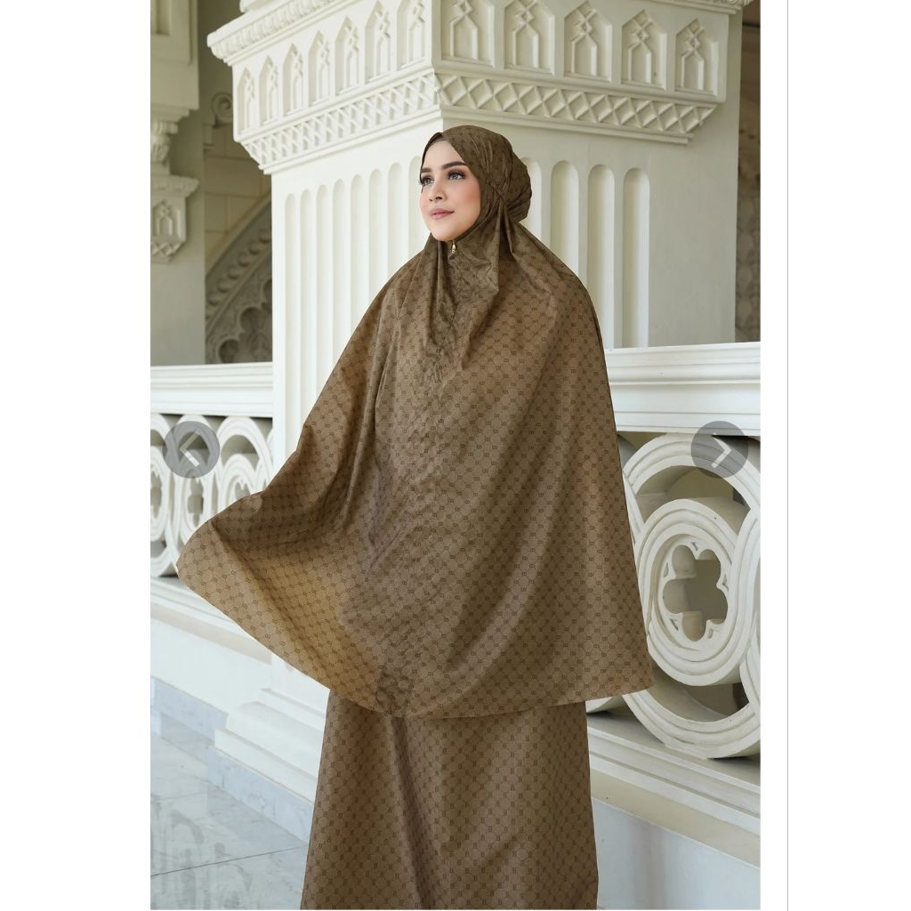 Ready Preloved VVGC Mukena Buttonscarves BS Monogram Mini Capsule Prayer Robe - TAN