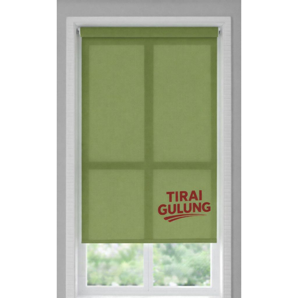 Tirai Gulung kain Transparan - Col. Green