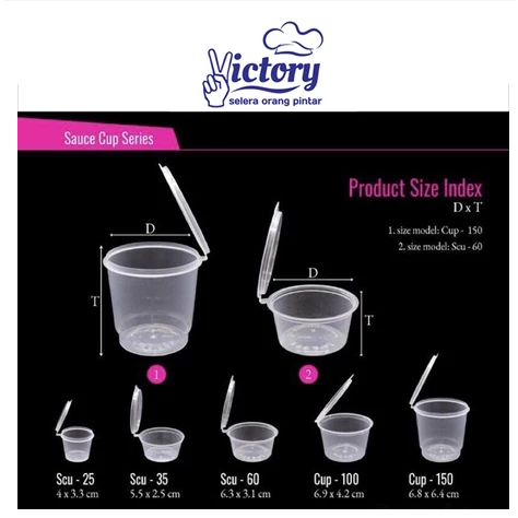 KemasanYA CUP SAUCE KOTAK VICTORY CUP SAUCE VICTORY UKURAN 25-150ml TEMPAT SAUCE THINWALL CUP