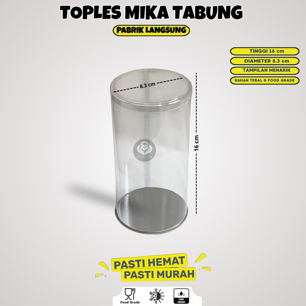 Toples Kue / Toples Plastik Tabung / Mika Kue Kering / Toples Jar Tabung Toples / WTB16