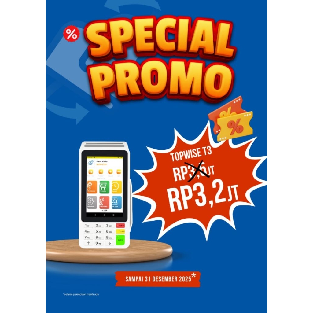 Bayar Bayar Plus mesin EDC Semua Bank Android Topwise T3 Portable mini ATM kasir touch screen & keyp