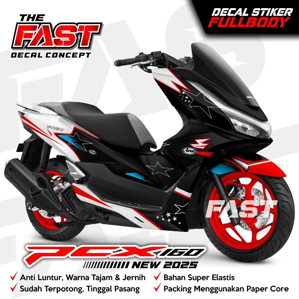 Decal PCX 160 Fullbody Racing Arai Striping Sticker Honda PCX 160 2022 - Motorcycle Kendaraan