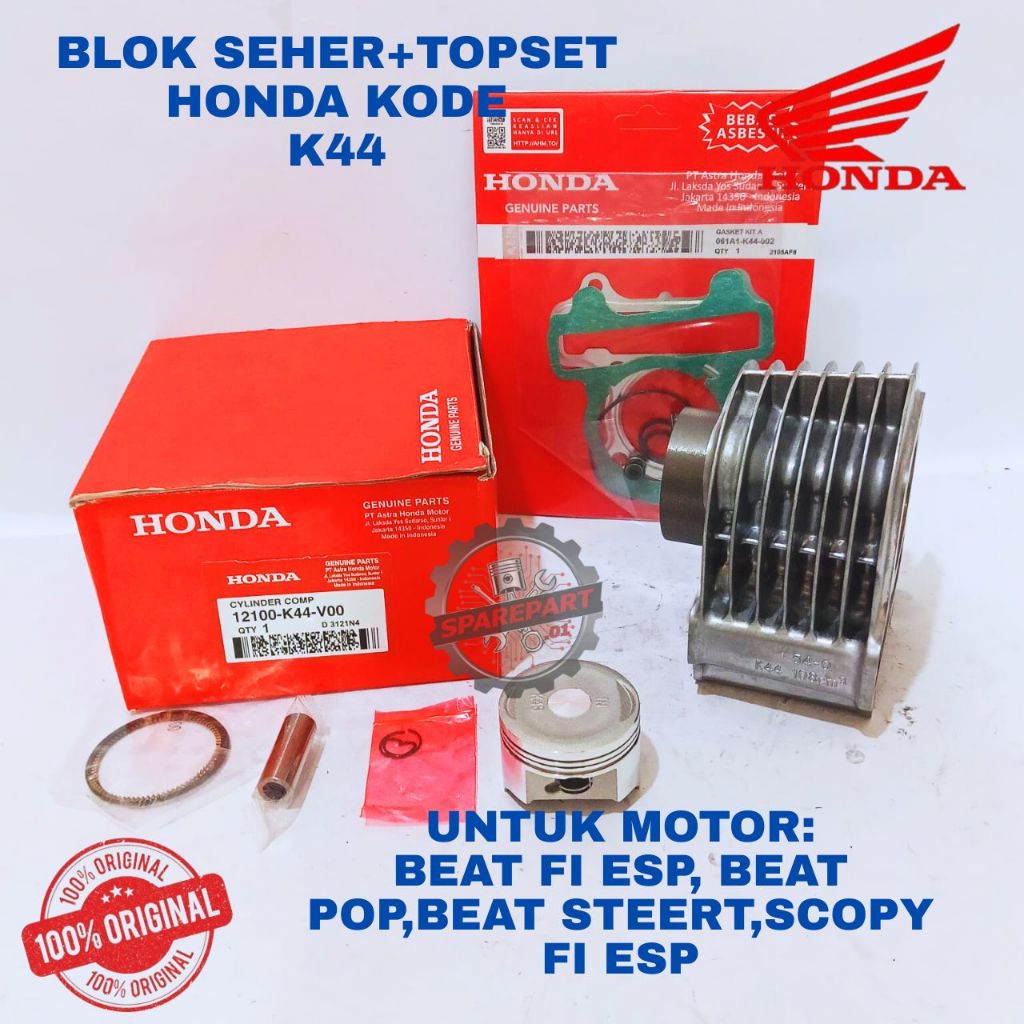 BLOK SEHER[TOPSET] ORIGINAL HONDA KODE K44 BEAT, BLOK SEHER BEAT FI ESP, BLOK SEHER BEAT POP,  BLOK 