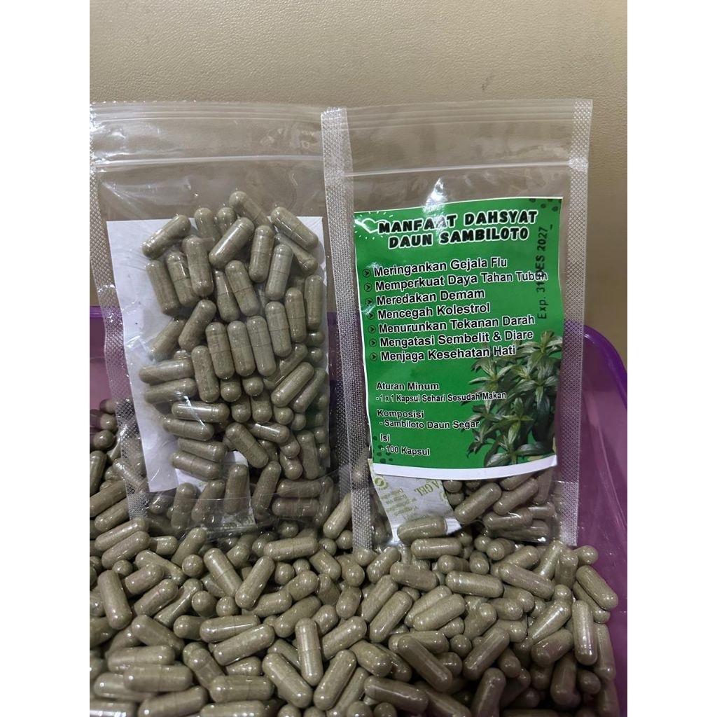 kapsul sambiloto isi 100 kapsul 100% murni