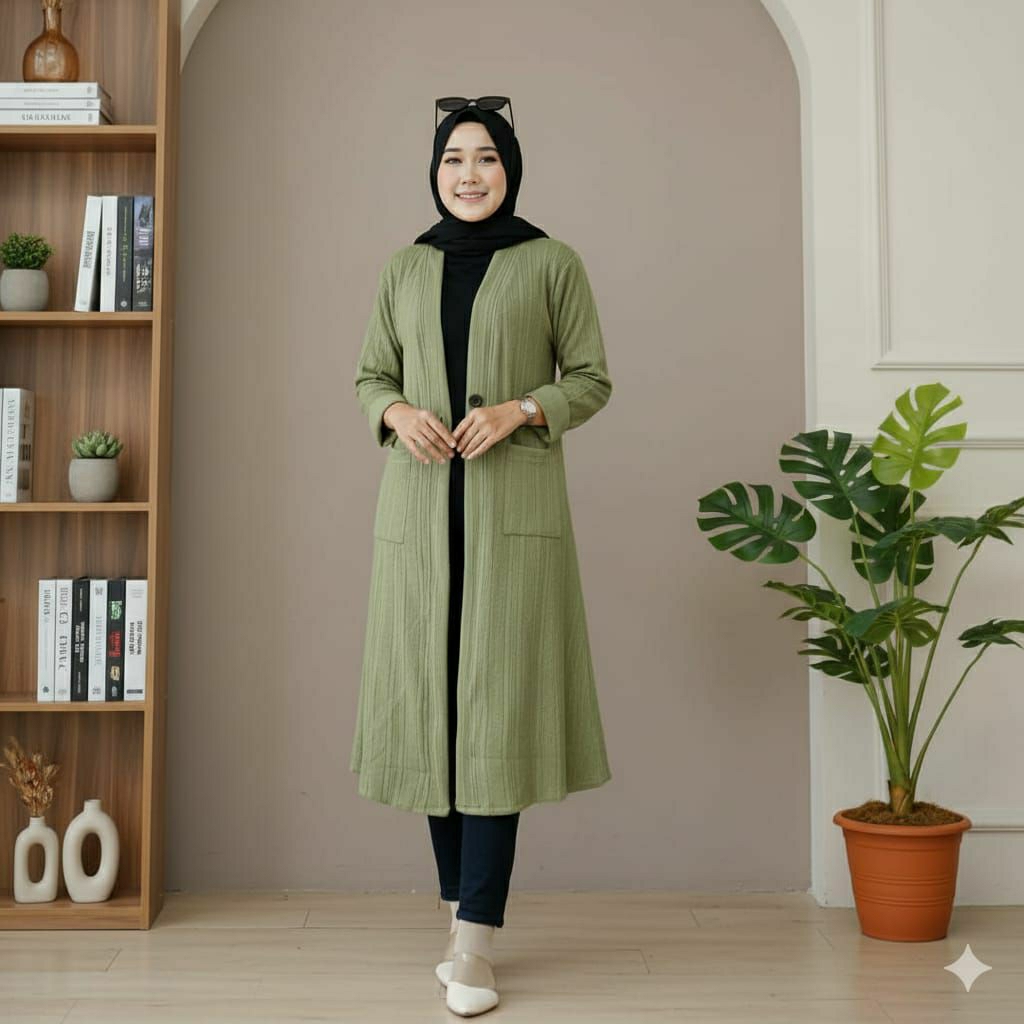 wyhomeshop-tessa Cardi bahan kaos knit premium