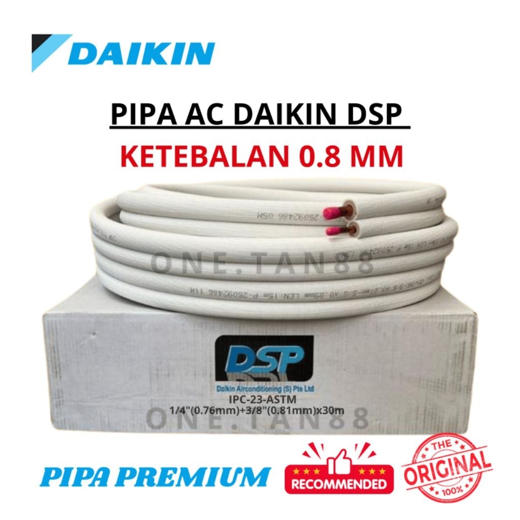 PIPA AC DAIKIN KETEBALAN 0.8 MM 1/4-3/8" AC 1/2 PK - 3/4 PK - 1 PK PIPA PREMIUM