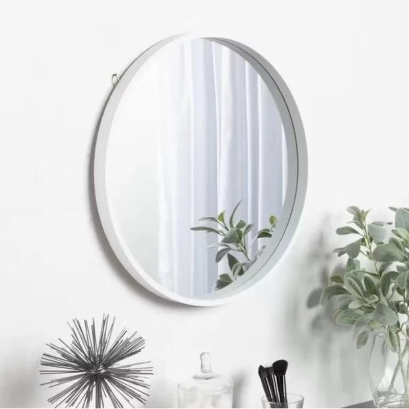 Cermin Gantung Bulat Aesthetic Diameter 40cm Kaca Polos Hitam Coklat