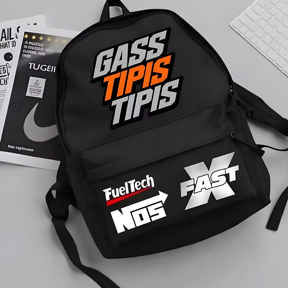 Tas Ransel Bacpack Pria Wanita Canvas Logo Gas Tipis Tipis Sekolah Terlaris Kekinian Besik STM SMP S