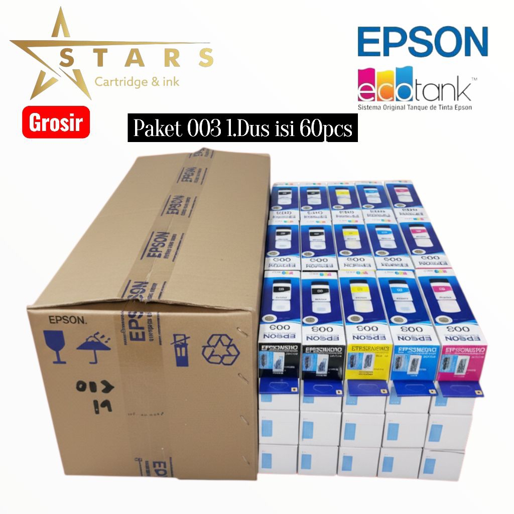 PAKET GROSIR TINTA EPSON 003 1.DUS ISI 60PCS