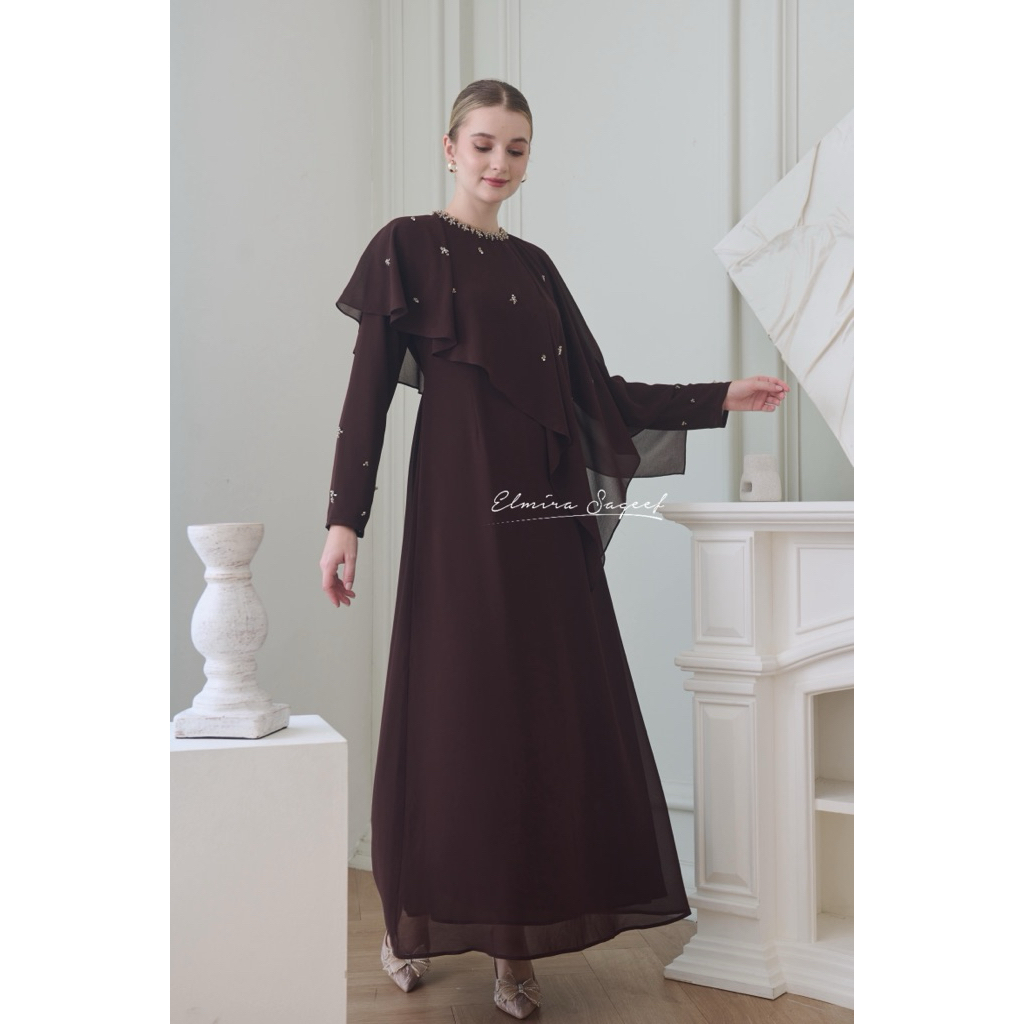 ZAHEERA DRESS IN BROWN | ELMIRA SAGEEF
