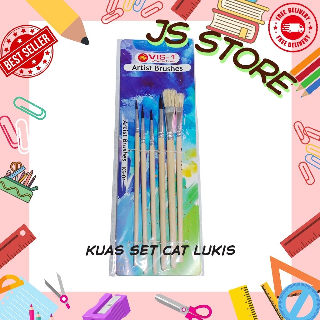 Kuas Lukis Set / Kuas Cat Air Set Murah Bagus / Kuas Cat Set Murah Bagus