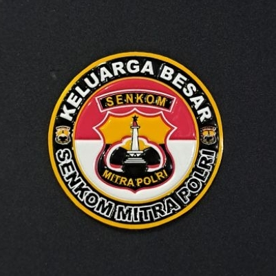 stiker emboss logo KELUARGA BESAR SENKOM MITRA POLRI bulat