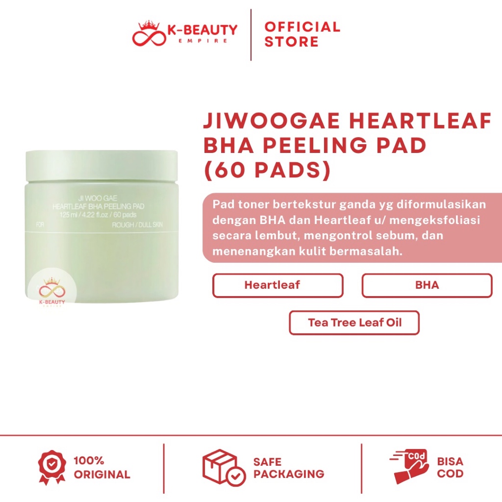 [100% ORI] Celimax Jiwoogae Heartleaf BHA Peeling Pad (60 pads)