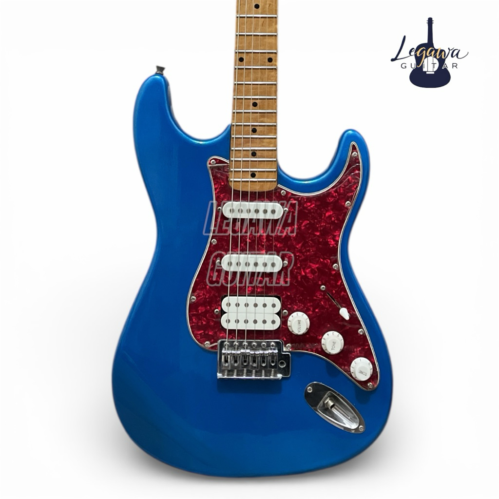 CHARD GUITAR - HSS STRATOCASTER BLUE METALIC - RED PEARL - HSS PICKUP