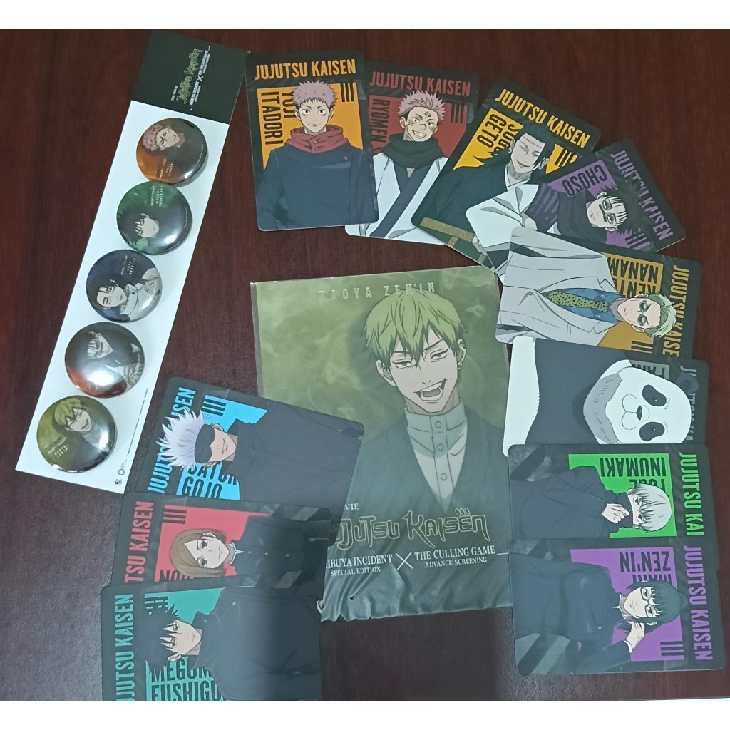 READY CGV Jujutsu Kaisen JJK Fans Fan Screening Shibuya x culling game Character Card & Pin set