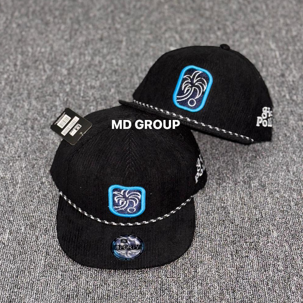 Topi Snapback Distro Cap Ropehat Corduroy Hoi Polloy Black Thisplan