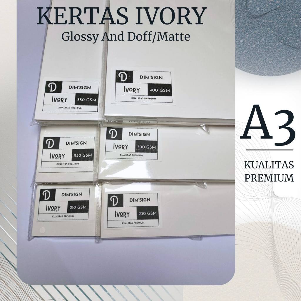 Kertas Ivory A3 210gsm 230gsm 250gsm 300gsm 350gsm 400gsm