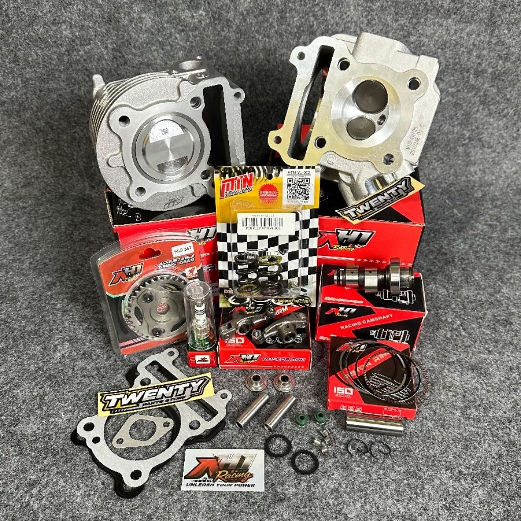 PAKETAN BORE UP AH1 MIO SPORTY/SMILE SOUL KARBU FINO KARBU NOUVO SET BLOK SEHER AH1 54 58,5 59 MM BL