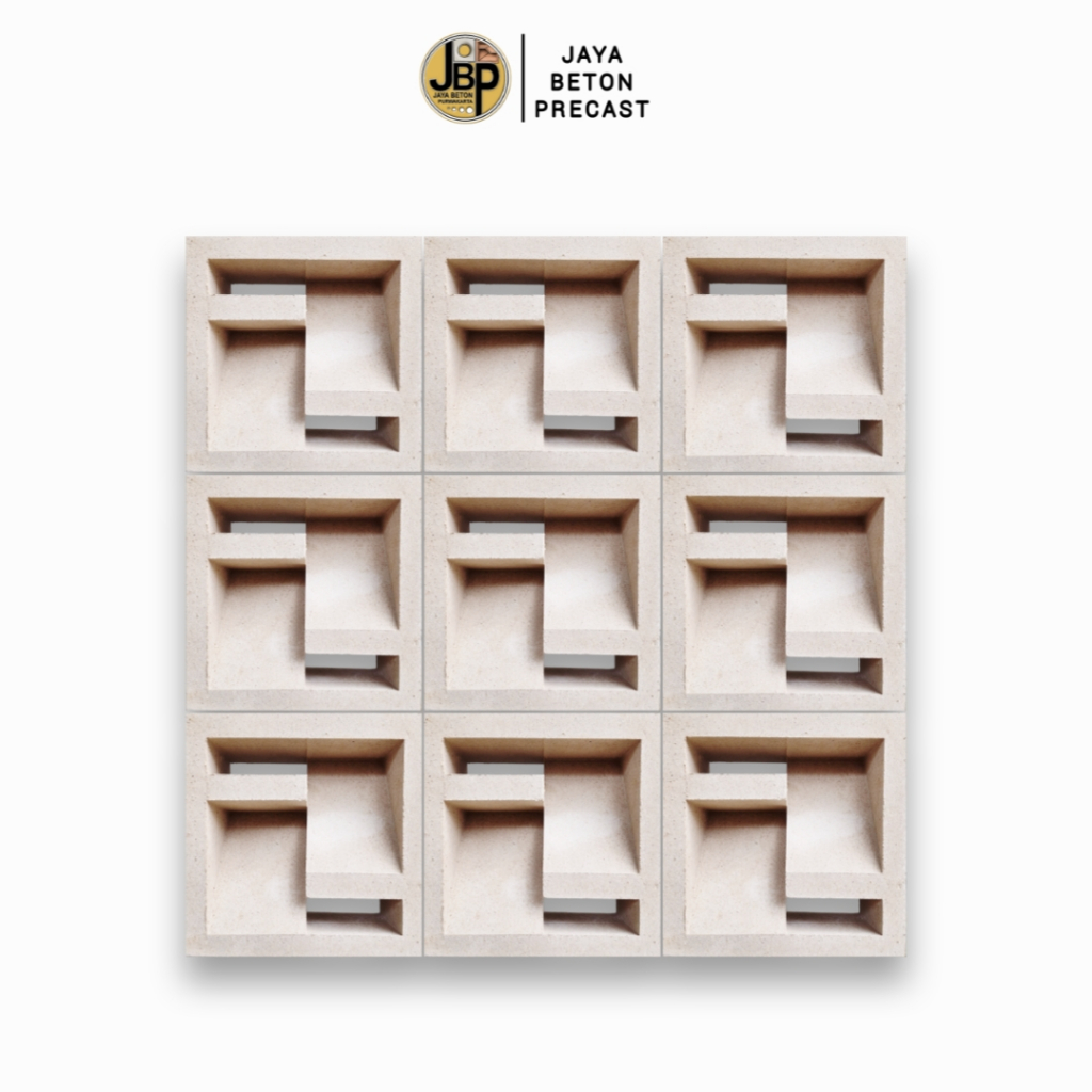 Roster Beton Minimalis - Model Dua Sisi, Pagar Rumah, Ukuran 20 x 20 | Loster Putih | Ventilasi Udar