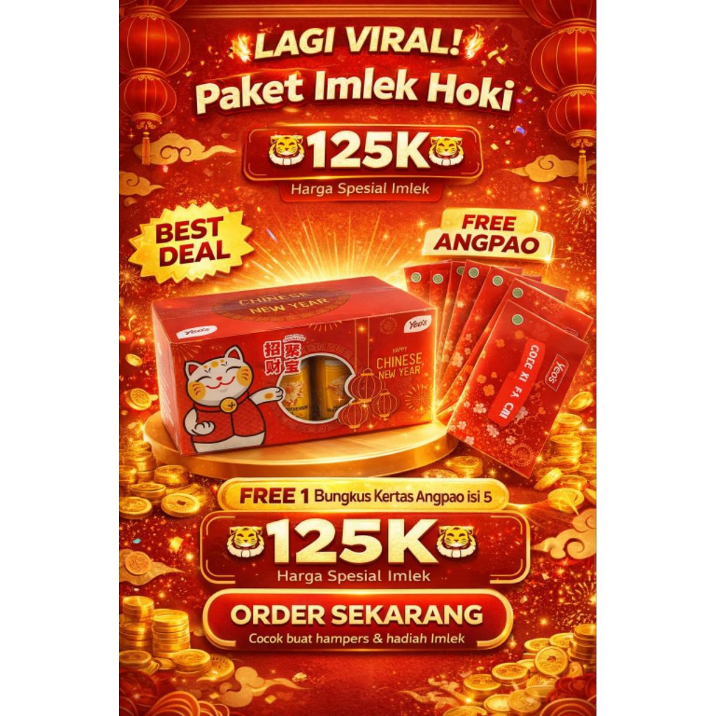 yeos minuman kaleng edisi Imlek ( 1 dos isi 12 kaleng )