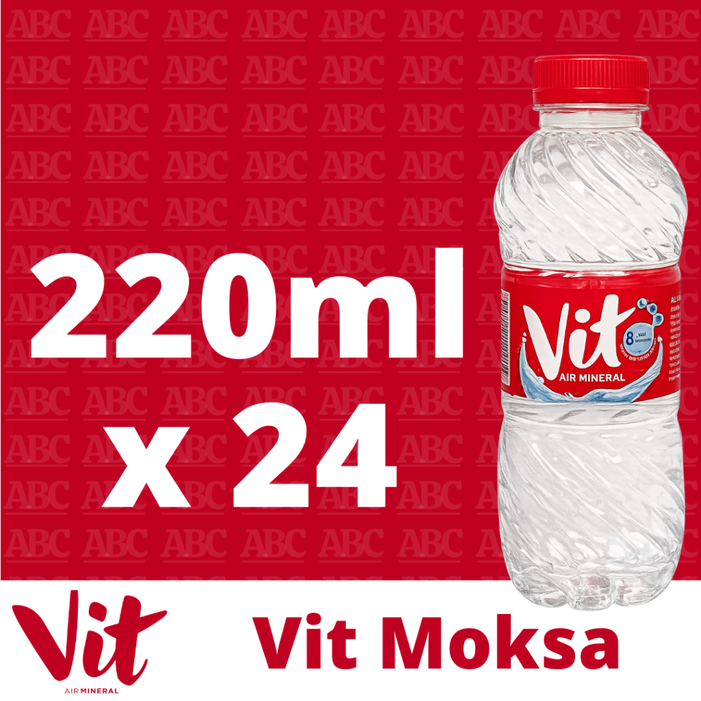 Vit | 220 ml x 24 | Vit Moksa | Air Minum | Air Mineral