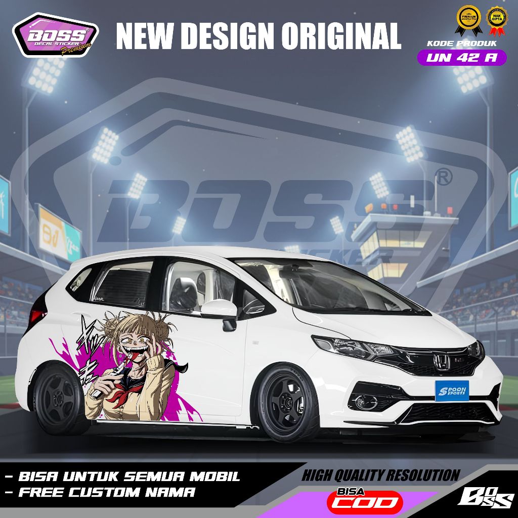 UN 42 - STIKER DECAL UNIVERSAL DESIGN ANIME MOBIL JAZZ AVANZA BRIO XENIA AYLA SIGRA AGYA CALYA SWIFT