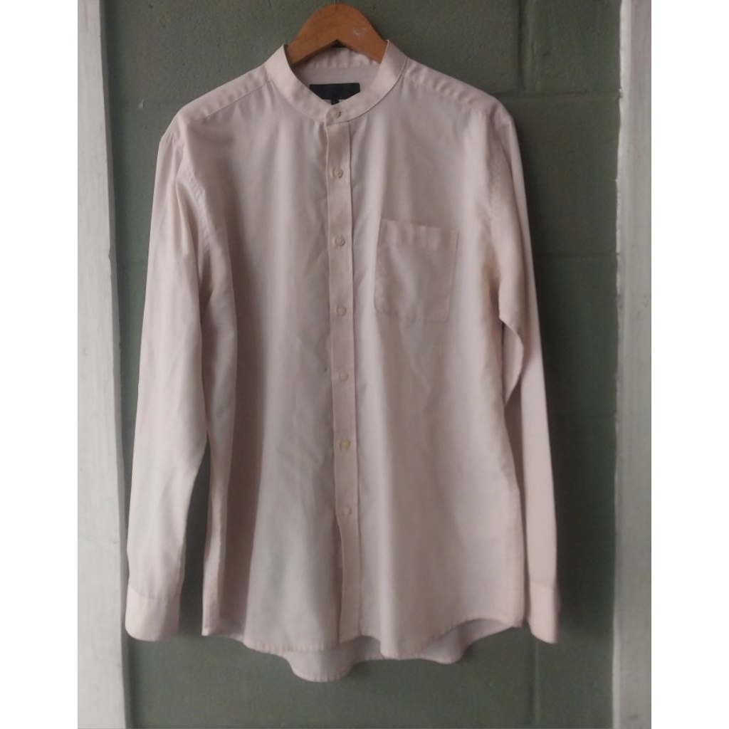 The executive kemeja lengan panjang pria kerah koko/shanghai preloved