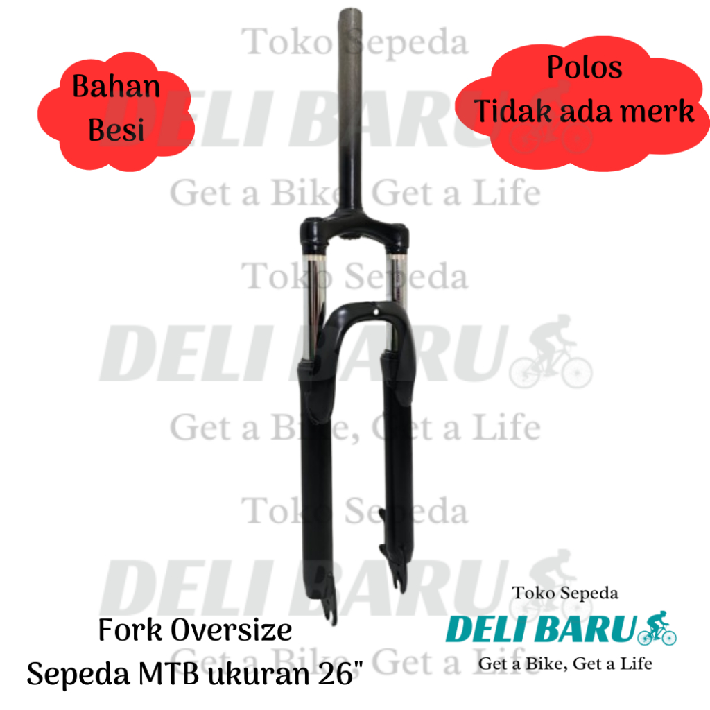 Delibaru Garpu besi OS sepeda MTB 26 fork suspension steel oversize travel 135 mm