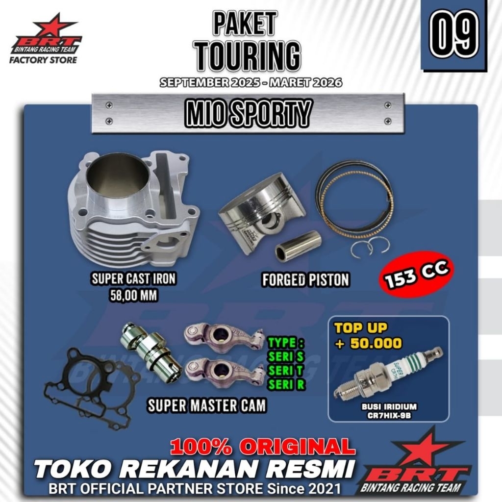 Paket Bore Up Mio Sporty Karbu Smile Blok Seher 58.00 mm Boring Nouvo Z MX Lele Mio Soul Fino Karbu 