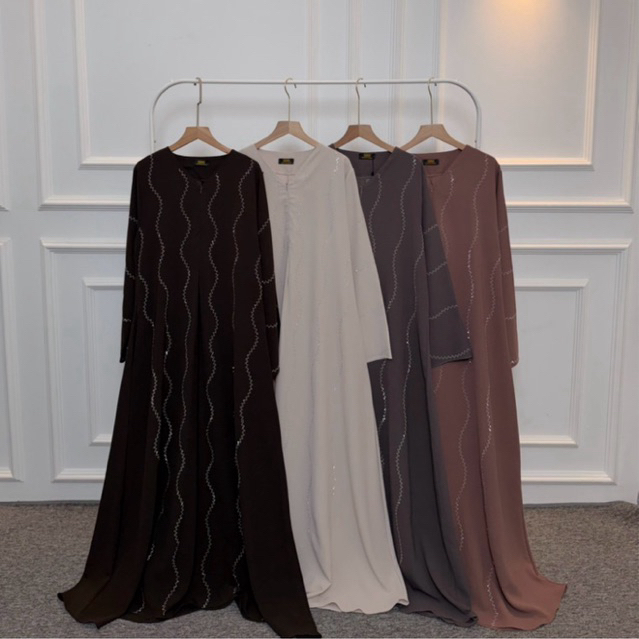 DFM - Ataya Abaya (Exclusive) Dresd Series Tanpa Hijab Bahan Sabrina Anti UV Abaya Gamis Terbaru Leb