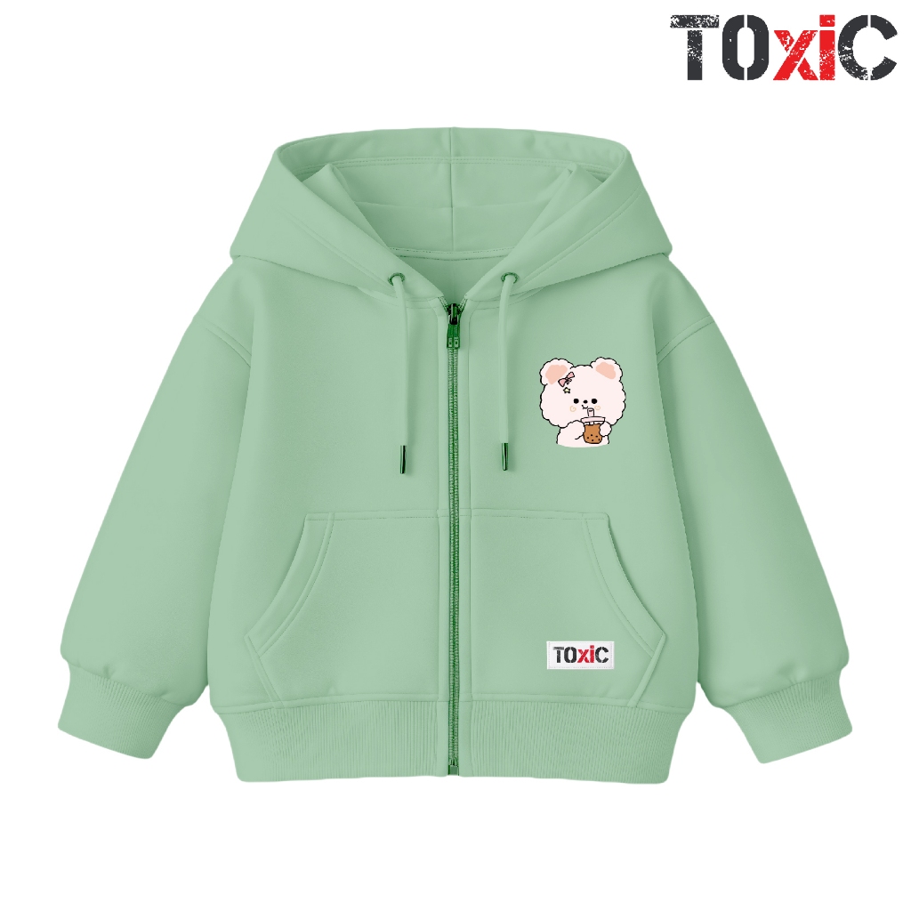 TOXIC Jacket Hoodie Zipper Anak Bear Girl Umur 4-15 Tahun Unisex Laki-Laki & Perempuan
