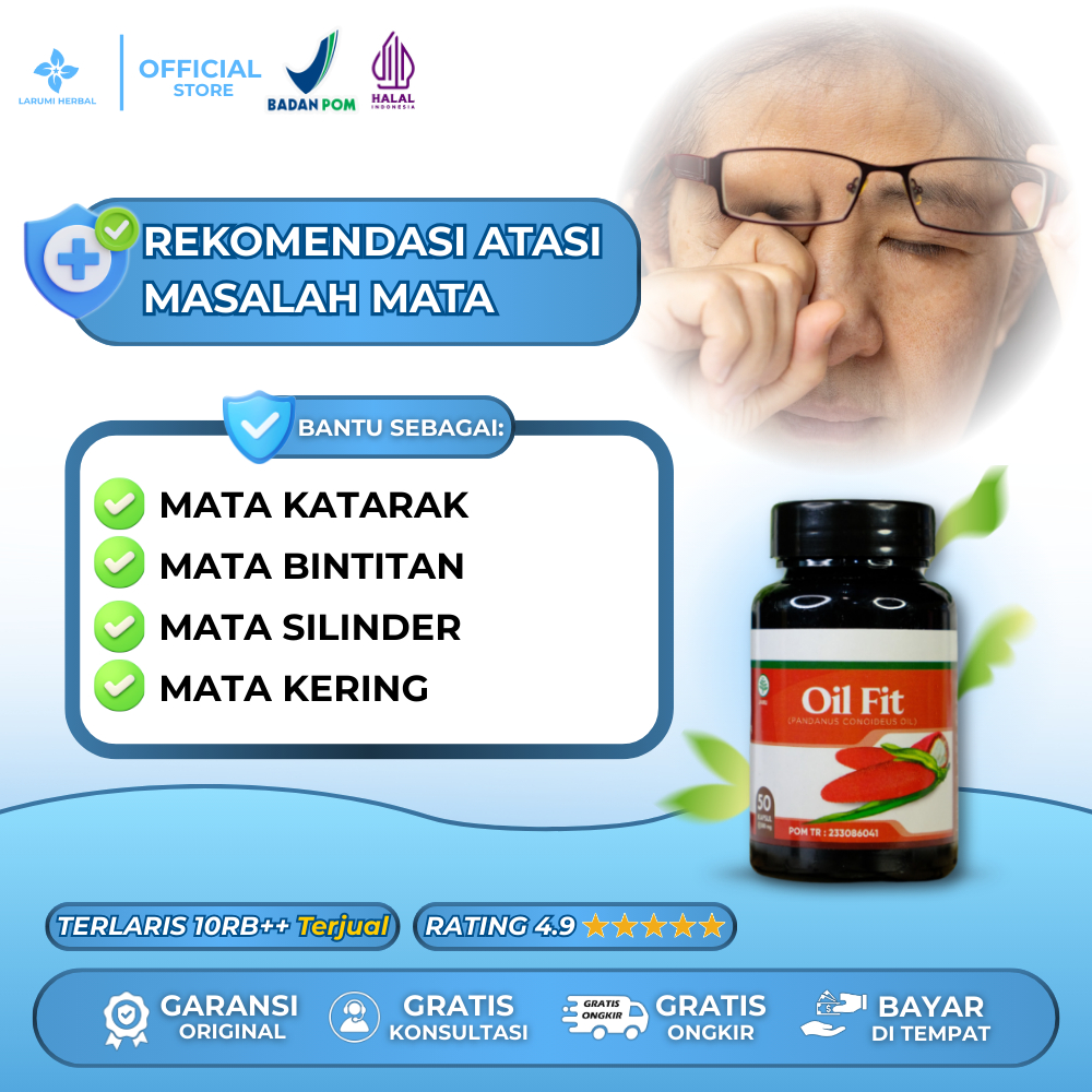 Obat Mata Katarak, Mata Bintitan, Mata silinder, Mata Kering - OIL FIT EKSTRAK BUAH MERAH PAPUA