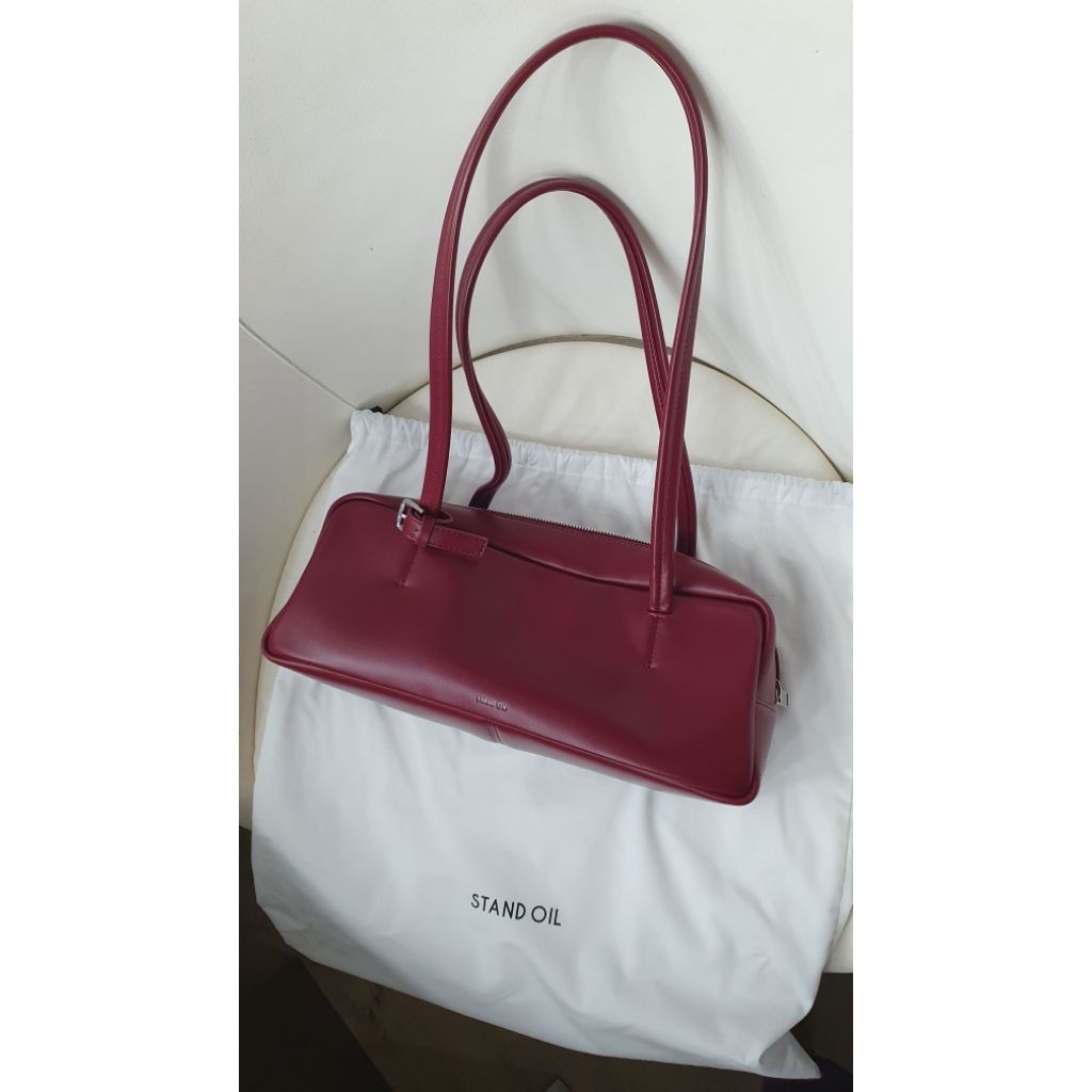 PRELOVED Stand Oil Baguette Bag Red Wine