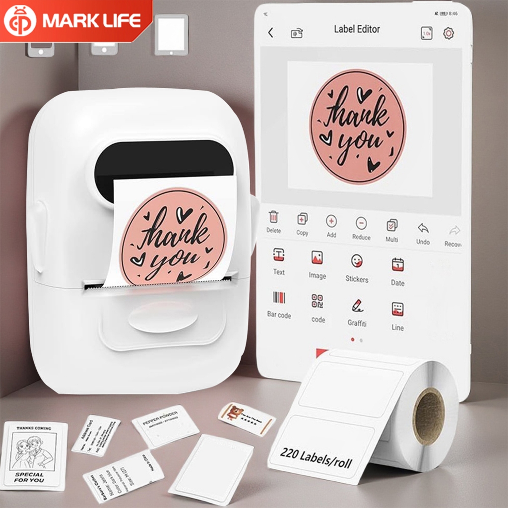 Marklife P50 Label Printer Thermal Printer Portable Bluetooth Label Label Printer Wireless Printer
